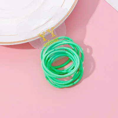 10 шт./компл. 3,0 см милые девушки красочные кольца нейлоновые эластичные резинки для волос галстук Резинки дети резинки для волос Веревка Детские аксессуары для волос - Цвет: Зеленый