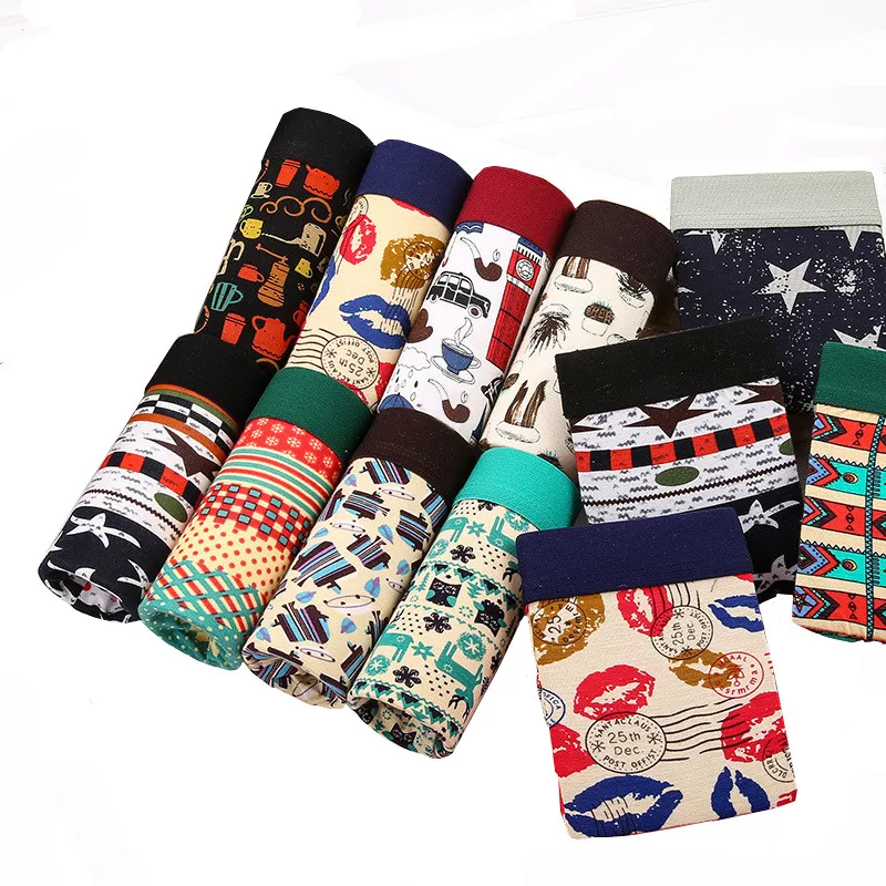 

10pcs/lot Pull In Boxer Man Print Modal Gay Boxers For Men Underwear Comfortable Intimate Man Soft Mens Trunk Underwears 3XL