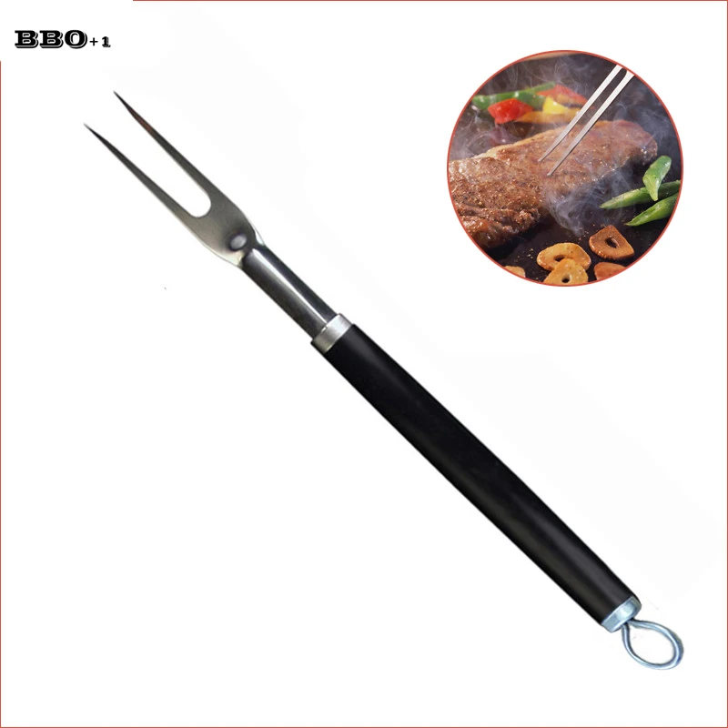 New 18'' Stainless Steel BBQ Fork Long Handle Comfort Grip Barbecue