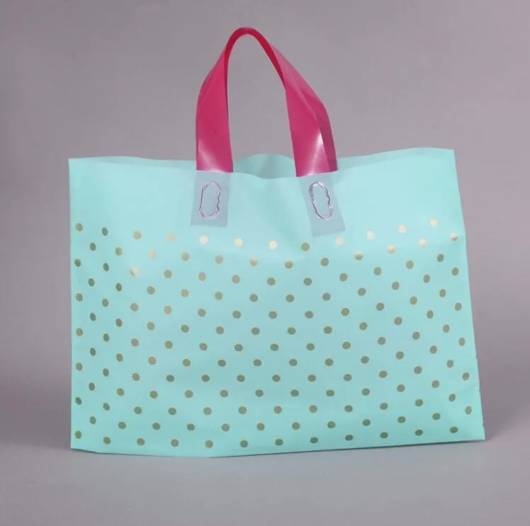 Hot Sale 35*25cm+6cm Black Design Plastic Shopping Bags 100pcs/lot