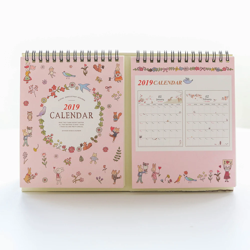 1pc Desk Calendar With Stand Monthly Academic Calendar Year Daily