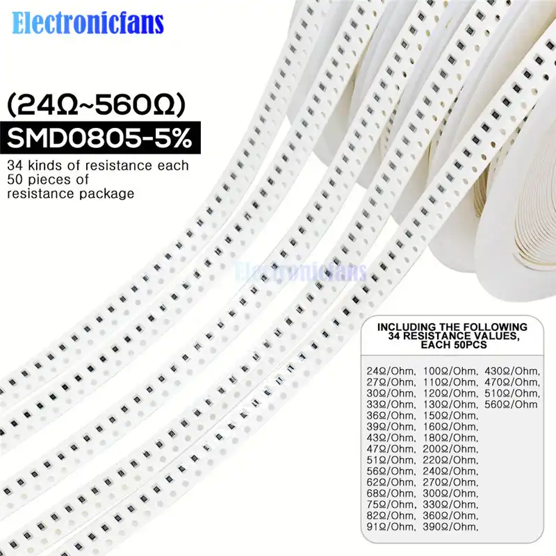 Set of 100 Pieces 120R Ohm SMD SMT Surface Mount Chip Resistor 0603 5/%