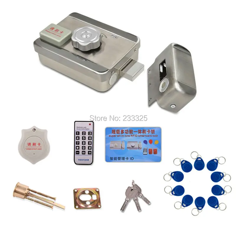 

RFID ID Door Access Control System Kit Set + Electric Control Door Lock + Rfid Keypad(optional)+remote control(optional)+20tags