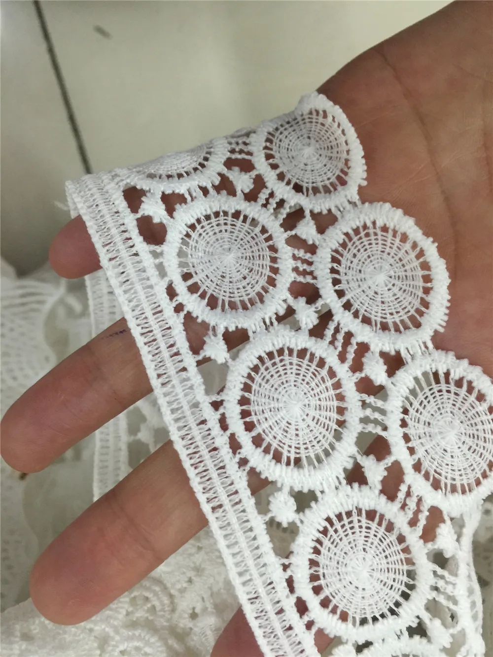 Black Cotton Venice Double Scalloped Lace Trim 5.5/"
