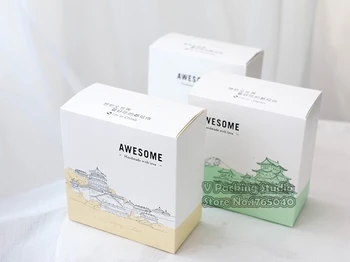 

hand-painted biscuit paper Box, small candy gift boxes,Chocolates Macaroon tea packing box 100pcs/lot