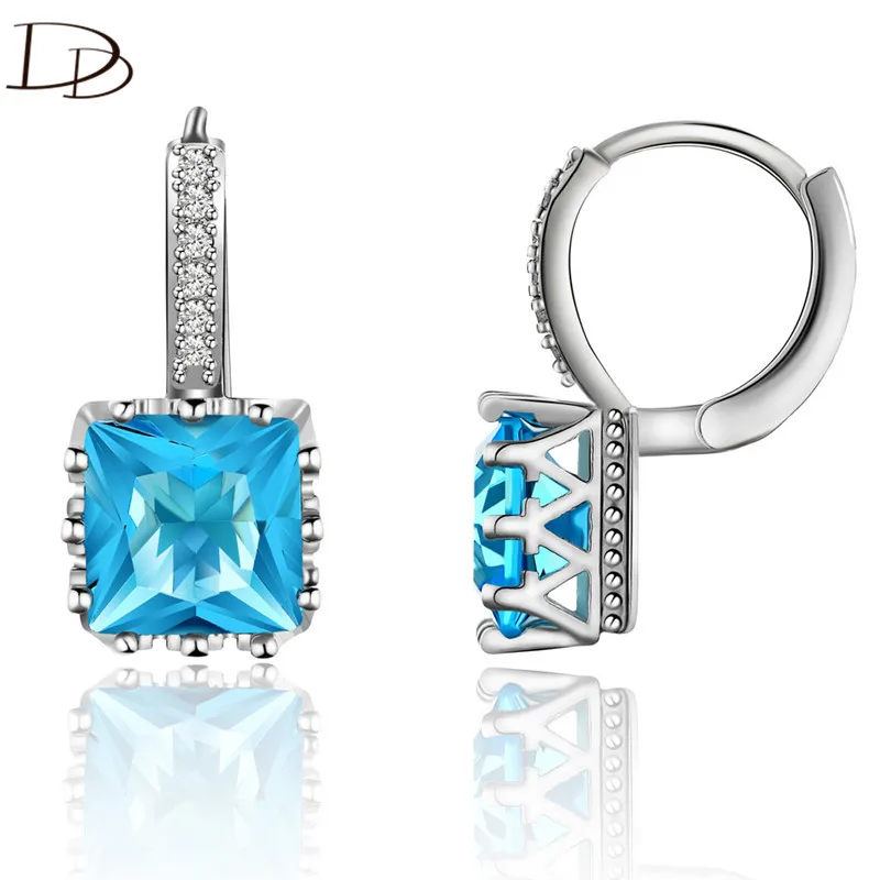 

DODO 5 Color Big Square AAA Zircon Earrings For Women Copper Silver Color Fashion Oorbellen All-Match Crystal Bijoux Femme E169