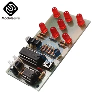 Kit de bricolage technique LED électronique amusant, dés électroniques CD4017 NE555, LED rouge 5mm, 4.5-5V, ICSK057A 1