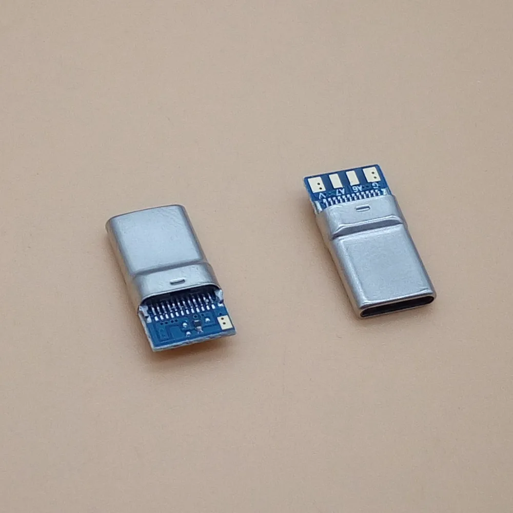 2 шт. USB 3,1 Тип C 2,0 штекер Разъем сварочный Тип USB-C 4 в 1 PCB разъем Черный Белый