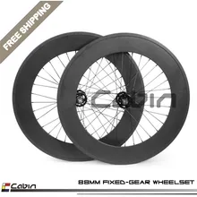 Outlet! Fixed gear полный углерода 88 мм довод Углеродные, для колес 700C матовая или глянцевая живопись Фикси трек колесная пара дорожного велосипеда