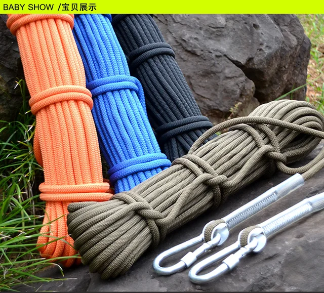 20M Emergency Escape Rope Safety Equipment With Climbing Buckle Magnet  Fishing Rope Nylon Rescue Safety Rope 8mm Single Hook - AliExpress