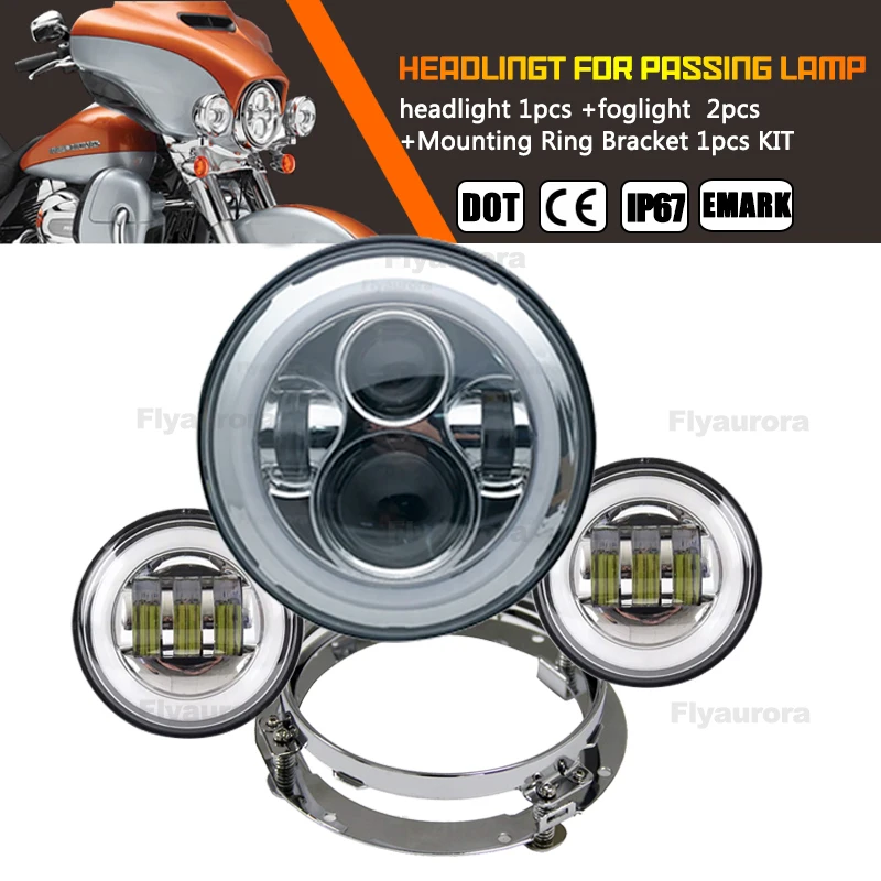 Для индийского скаута DOT& SAE& EMARK мотоциклетная фара для dyna iron 883 5,75 дюймов 5-3/" светодиодный круглая передняя фара