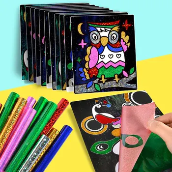 

Color Glitter Paper Magic Art Painting Drawing Toys Kids Coloring DIY Crafts Learning Education Color Art Painting Card