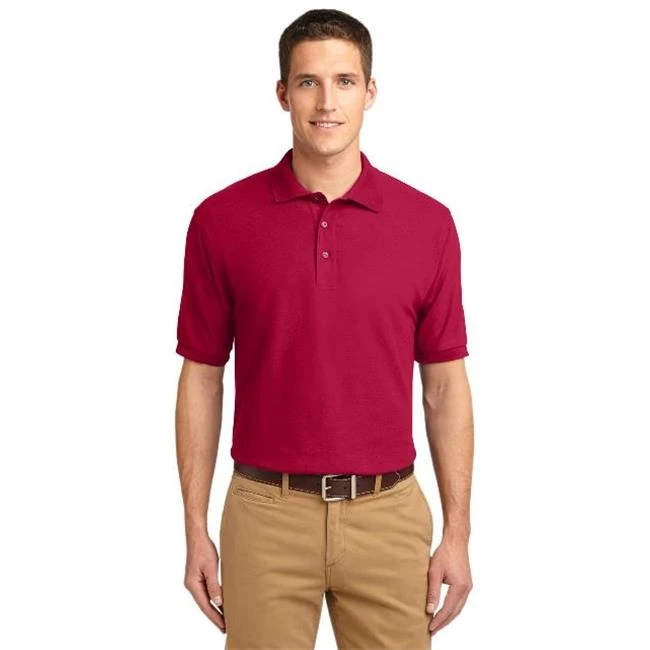 Port Authority K500 Mens Silk Touch Polo T-Shirt Red - 4XL