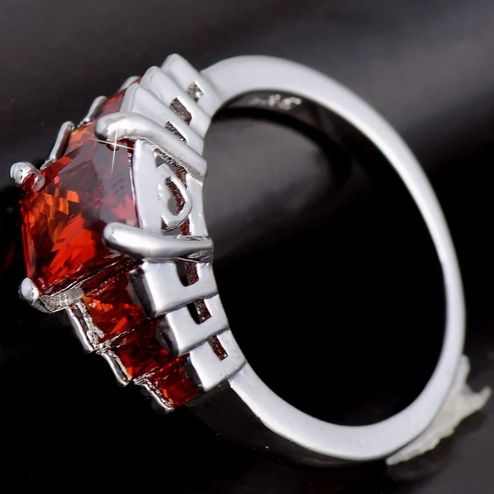Женское кольцо с кристаллом Uloveido модное женское красным камнем фианитами для