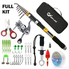 SANLIKE телескопическая удочка и Катушка комбо полный комплект, спиннинг рыболовные снасти Органайзер полюс наборы с леской приманки oks катушка a