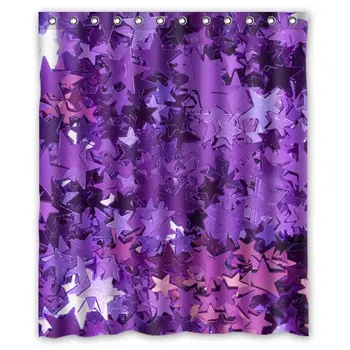 

glitter purple stars background Shower Curtain 60 x 72 Inch Bathroom