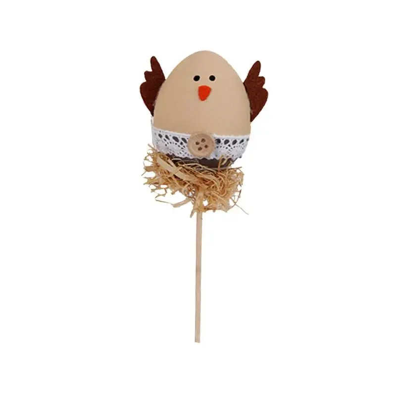 1 шт Забавный цыпленок дизайн Пластик окраска роспись пасхальные яйца с палками дети подарки игрушки на Рождество Пасха дома вечерние