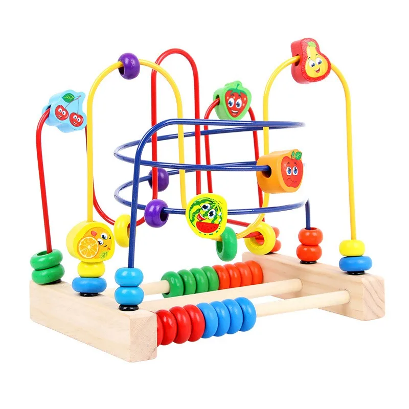 MOTOHOOD  Baby Toddler Early Educational Toys Round Circle First Bead For Kids Children Wooden Toys Puzzle Educational Toys  (7)