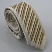 YIBEI Coachella Узкие галстуки Галстук бежевый кайма коричневый диагональный полосатый галстук тканый тонкий узкий галстук модный галстук мужской свадебный корбата