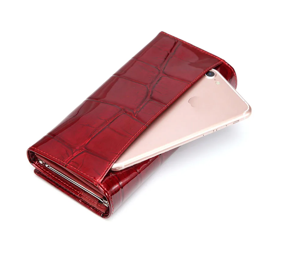 VICKAWEB Magnetic Hasp Wallet Women Genuine Leather Wallet Female Fashion Women Wallets Long Womens Wallets and Lady Coin Purses-VK1777-014