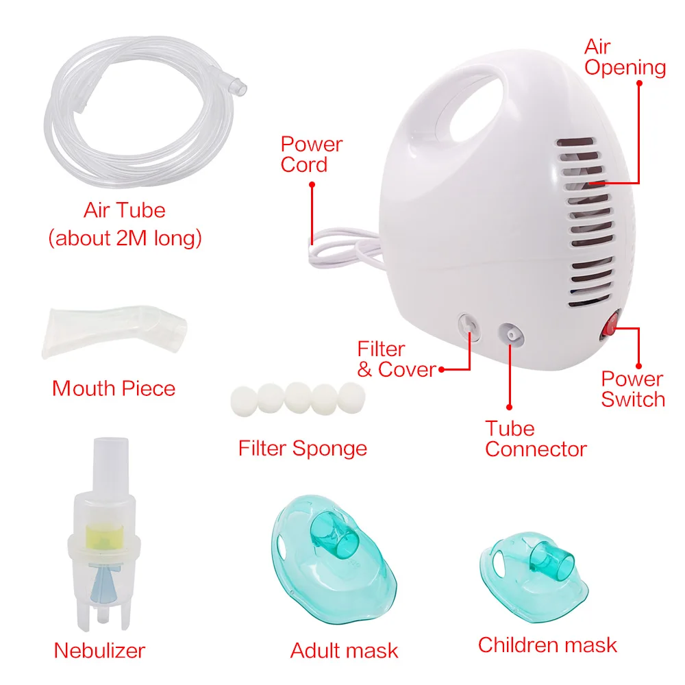 Семейный сжатый ингалятор для взрослых и детей, ингалятор для астмы, медицинский распылитель, ручной автоматический аппарат для приготовления на пару