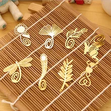 5 шт золотые металлические закладки, Мультяшные животные, листья, подвесные украшения, кулон, подарок, канцелярские металлические закладки для школьных принадлежностей