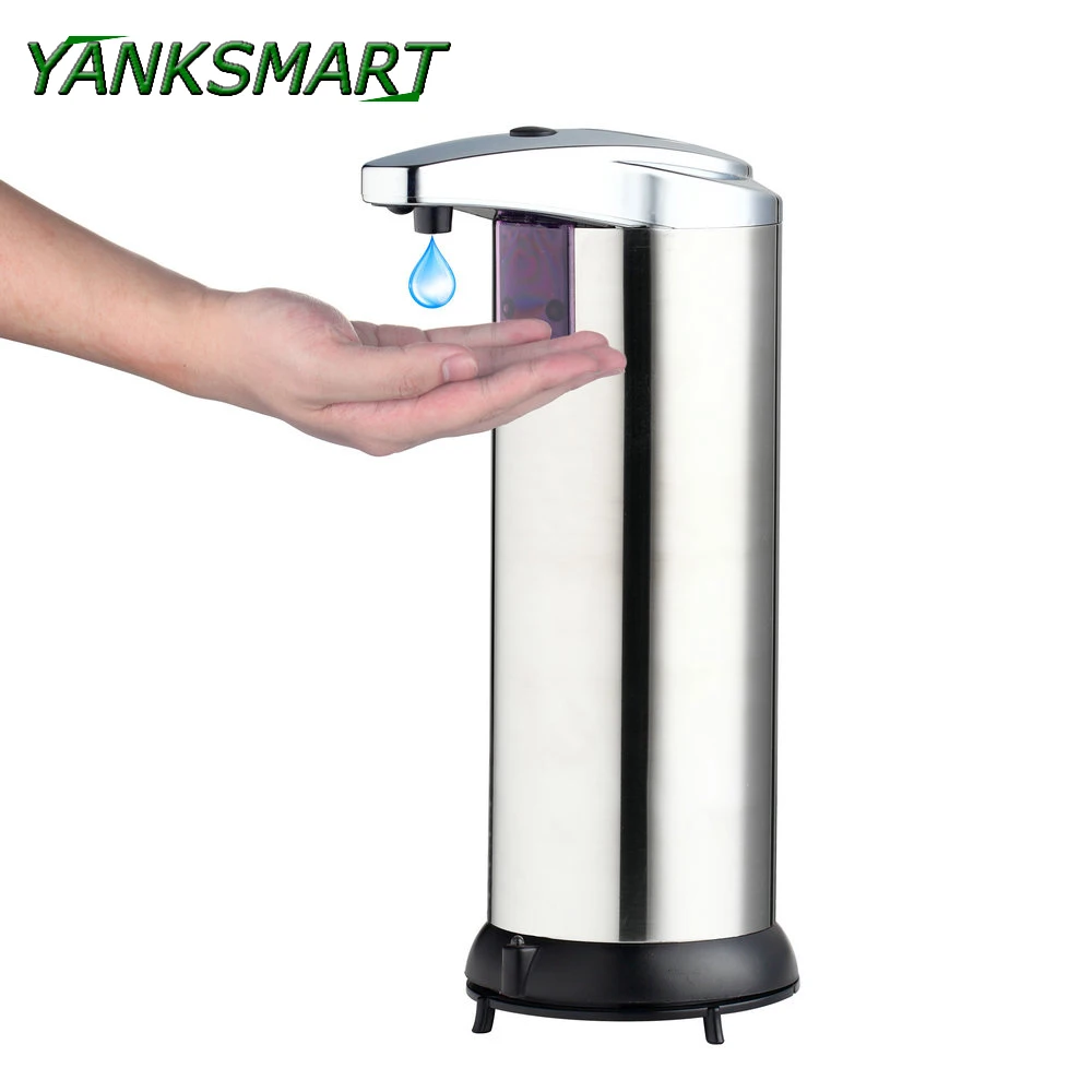 YANKSMART Automatic Liquid Smart Sensor Soap Dispenser ABS Plastic Hands Free Touch Sanitizer Dispenser for Kitchen Bathroom Use