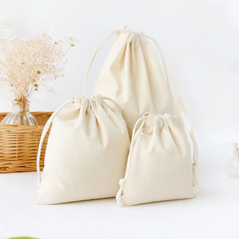 

Pure color Print Cotton Linen Fabric Dust Cloth Bag Clothes Socks/Underwear Shoes Receive Bag Home Sundry Kids Toy Storage Bags