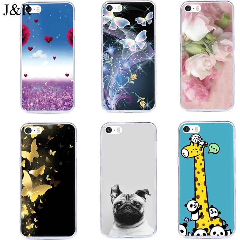 Soft TPU Silicone Cases for iPhone 5 S SE X Phone Case For iPhone 6s 6 7 8 Plus XS Max XR Cover Cartoon Painting Coque Fundas