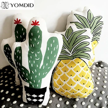 

Pineapple cactus cushion cotton Pillowcase for home sofa chair Decorative Pillows Home Car Bed Decor Birthday Gift Kids gifts