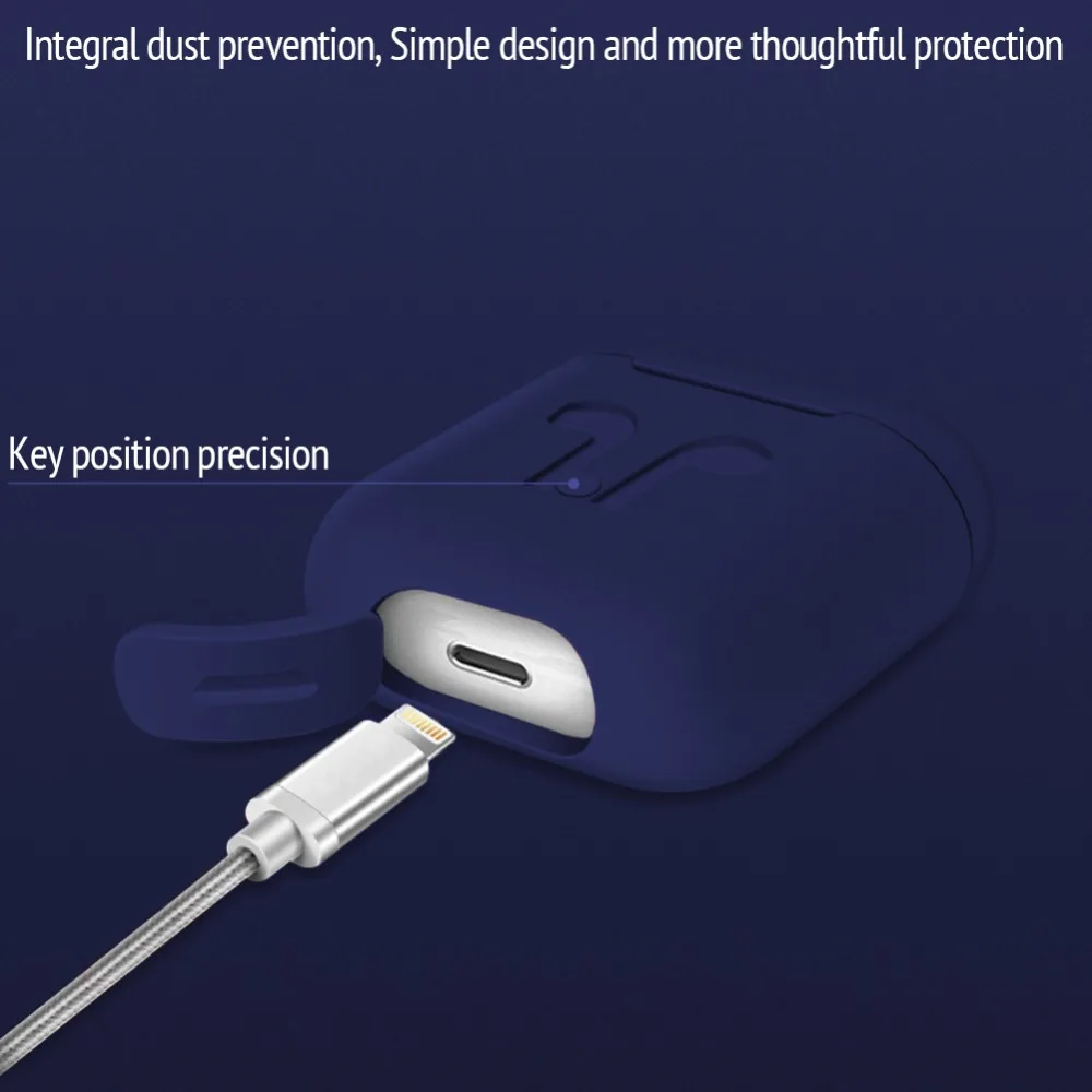 Чехол для AirPods телефона силиконовый защитный чехол/ремешок с защитой от