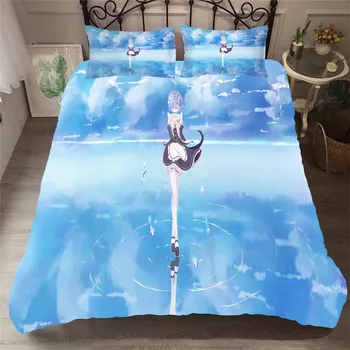 

HELENGILI 3D Bedding Set Anime Print Duvet Cover Set Bedcloth with Pillowcase Bed Set Home Textiles #6-1