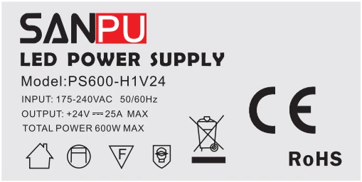 SANPU SMPS 600W 24 V Переключая Питание 25A AC-DC 220V 24 V импульсный трансформатор постоянного тока 24В светодиодный драйвер 24VDC Универсальный Применение IP20