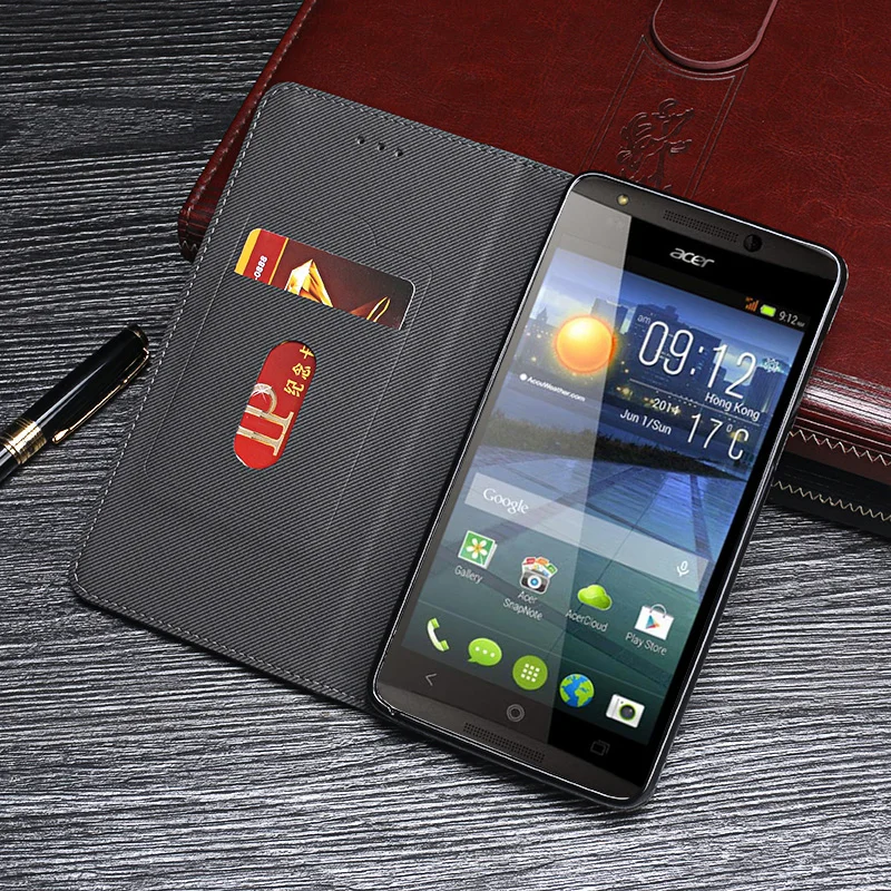Itgoogo для Acer Liquid E700 чехол Роскошный кожаный флип защитный телефона Ретро задняя