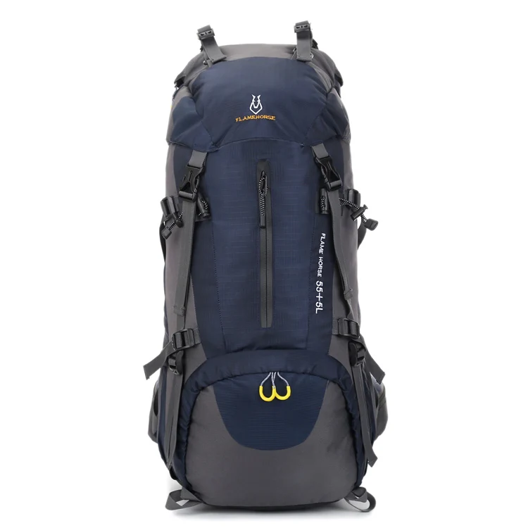 Мужская водонепроницаемая Спортивная нейлоновая сумка для альпинизма, мужской рюкзак для дикого кемпинга, Женский непромокаемый рюкзак 60л для альпинизма - Цвет: Dark blue