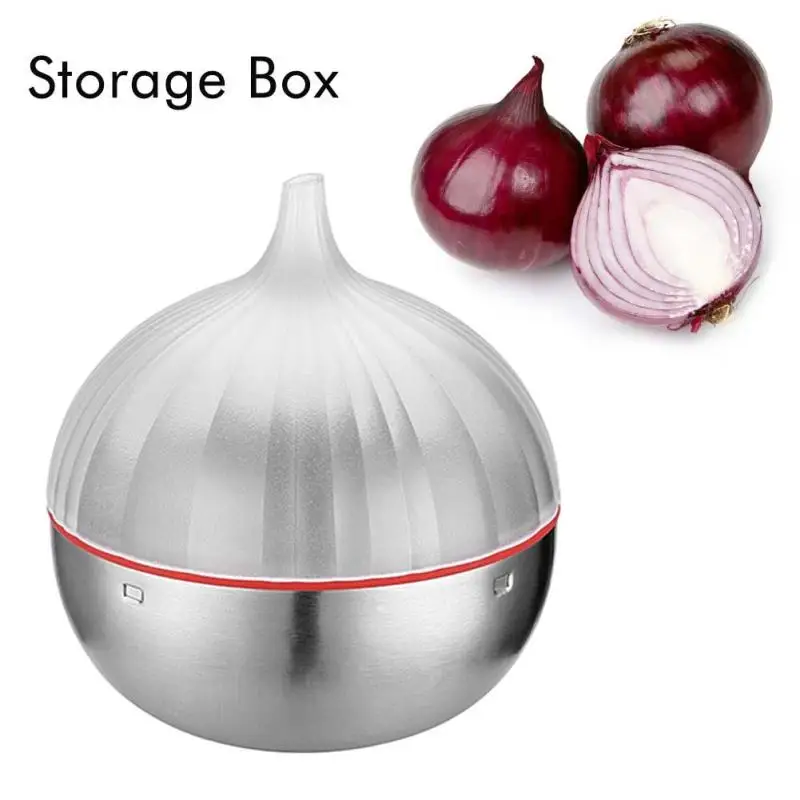 Stainless Steel Onion Storage Box Food Refrigerator Fresh Box Kitchen Food Container Box 3in