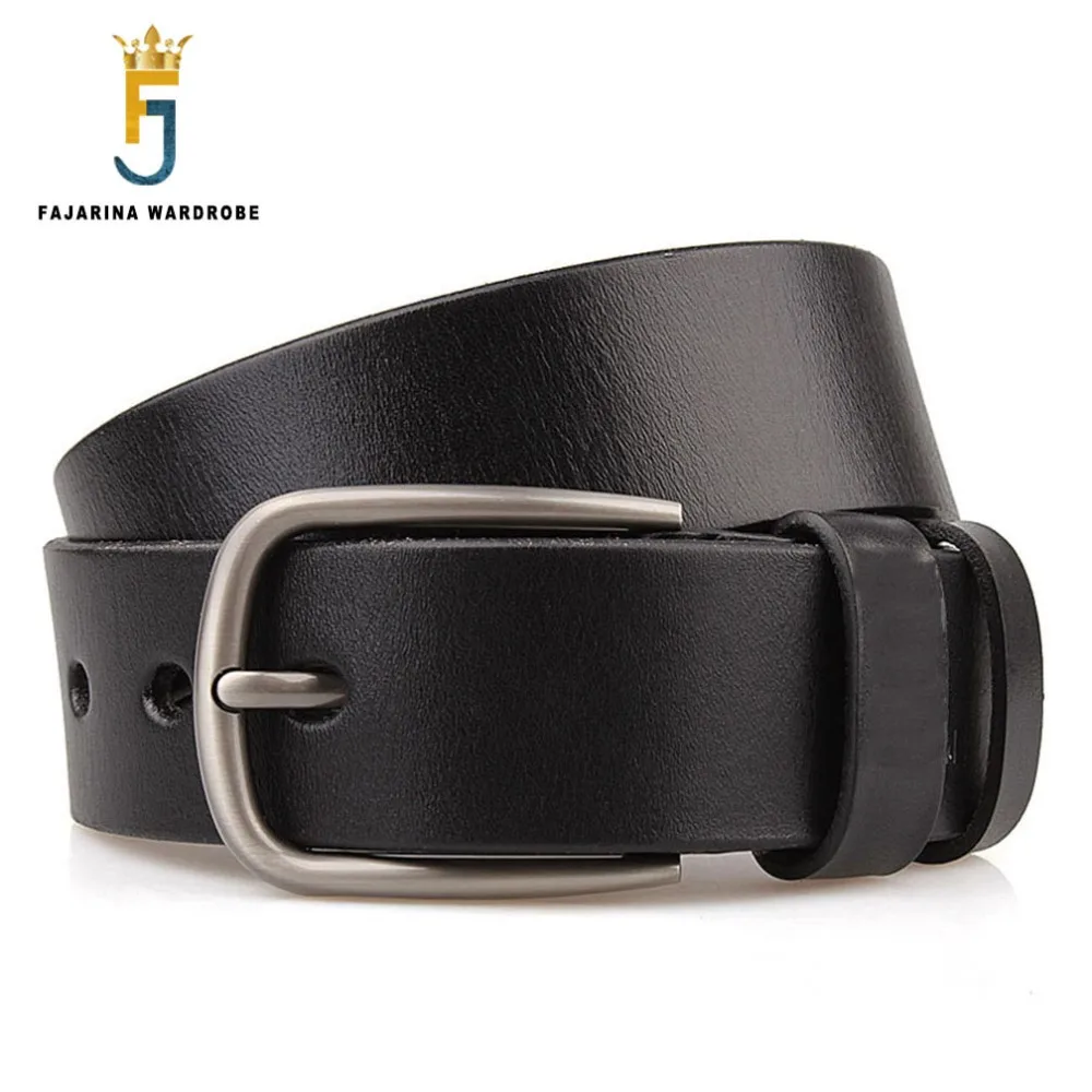 

Extend Large Quality Genuine Leather Pin Buckle Metal Belts for Mens Length 3.8cm Wide FBFAJA0161 for Jeans Men 105-165cm Length