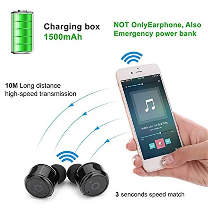 Мини X2T беспроводные Bluetooth наушники с шумоподавлением V4.2 для iPod стерео гарнитура
