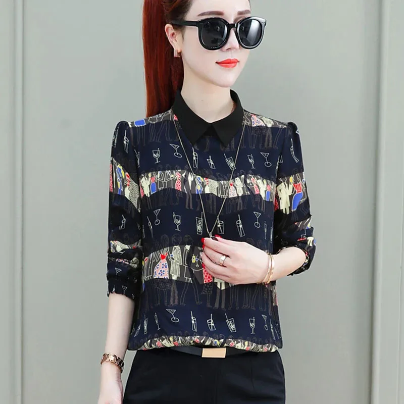 

Women Blouses Women Shirt Chiffon Blusas Femininas Tops long Sleeve Casual Ladies Formal Office Blouse Plus Size Chiffon DF2286