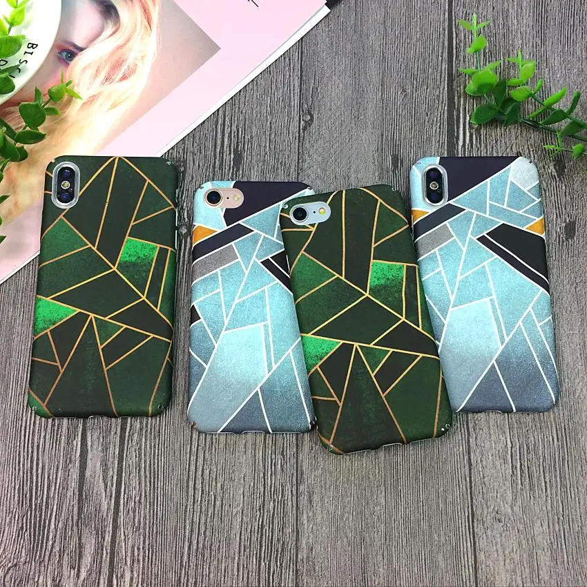 

For iPhone 8 Plus Case Geometric Graphic Pattern Case For iPhone 7 6s X Case Retro Hard PC Cover Capa For iPhone 6S Case