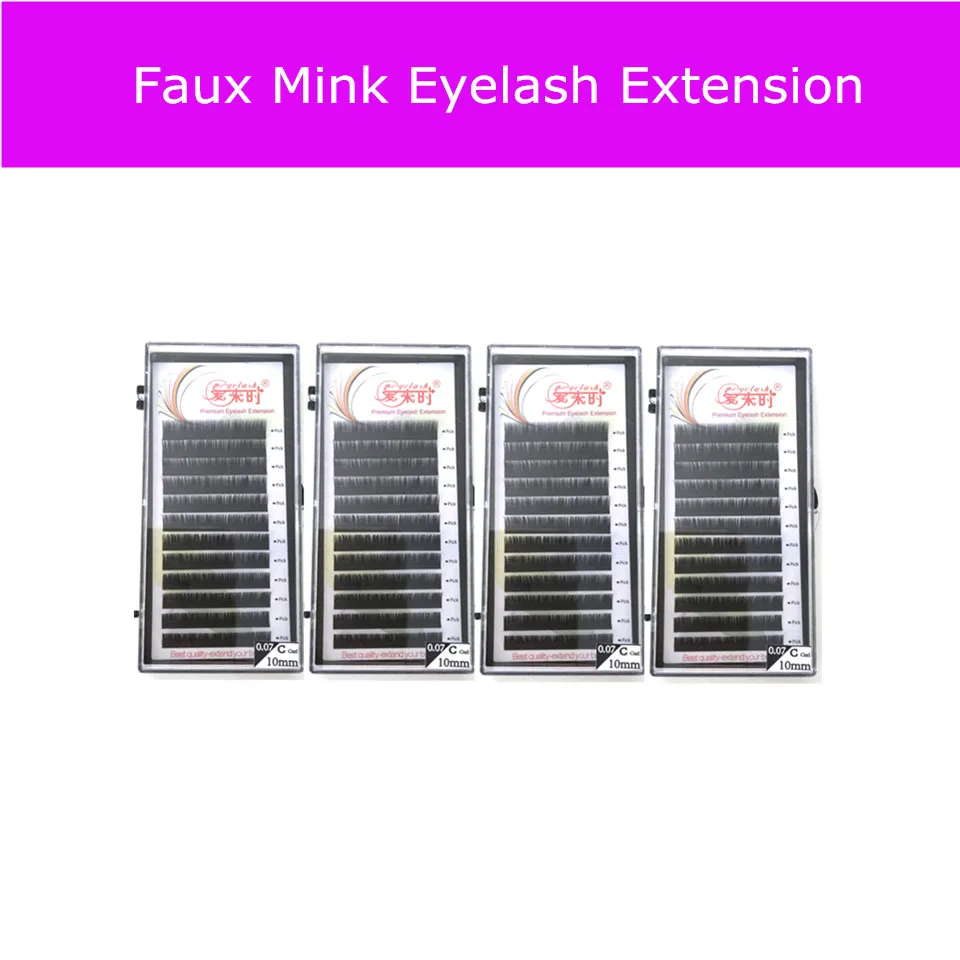 

THINKSHOW 4 Trays Fiber Eyelashes Extension Natural Individual False Mink Eyelash Extension Lashes Extension For Professionals