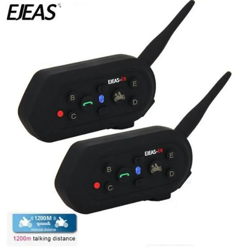 

EJEAS 2PCE 1200m E6 Motorcycle Communication System Vox Bluetooth Motorcycle Intercom Moto Helmet Headset Motorradhelm Bluetoot