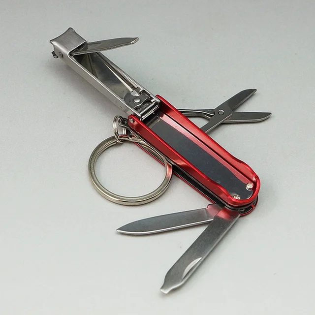 Outdoor Tactical Folding Nail Clippers Multi Tools EDC Stainless Steel Knife Travel Survival Kit