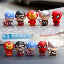5 шт./компл. автомобиль орнамент Человек-паук Капитан Америка игрушка забавный мультфильм модель отделка игры аксессуары для украшения автомобиля украшение