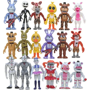 

18pcs FNAF PVC Action Figure Set Sister Location Chica Mangle Foxy Puppet Gold Freddy Fazbear Dolls Five Nights At Freddy's Toys
