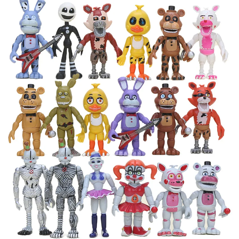 Набор фигурок из ПВХ FNAF 18 шт. положение сестры Чика мангл Фокси кукла золотого