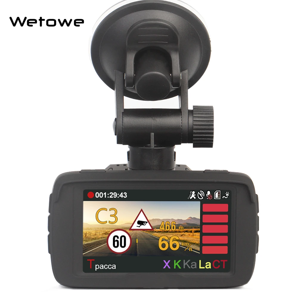Wetowe T8 Ambarella A7 радар-детектор 3 в 1 видеорегистратор Автомобильный Камера GPS LDWS Full HD