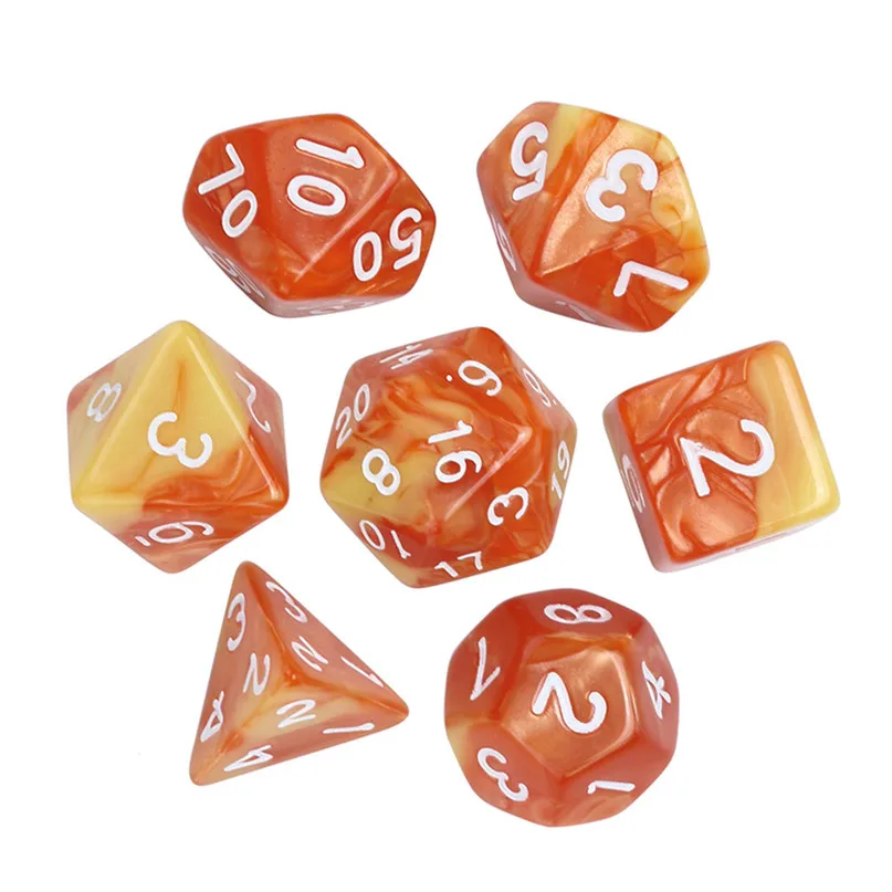7 шт. цифровой игра в кости полиэдральный D4 D20 мульти сторонее акриловое для