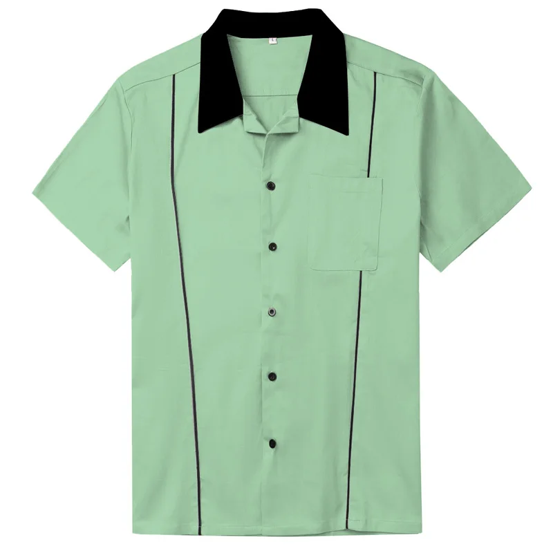 black collar shirt mint
