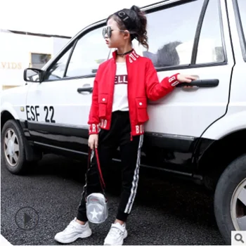 

Kids Clothes sports Sets Spring/Autumn 2019 New Girls Clothing set Children's 3 Letter Colors Suits Sets 3 Piece Size4-14 ly179